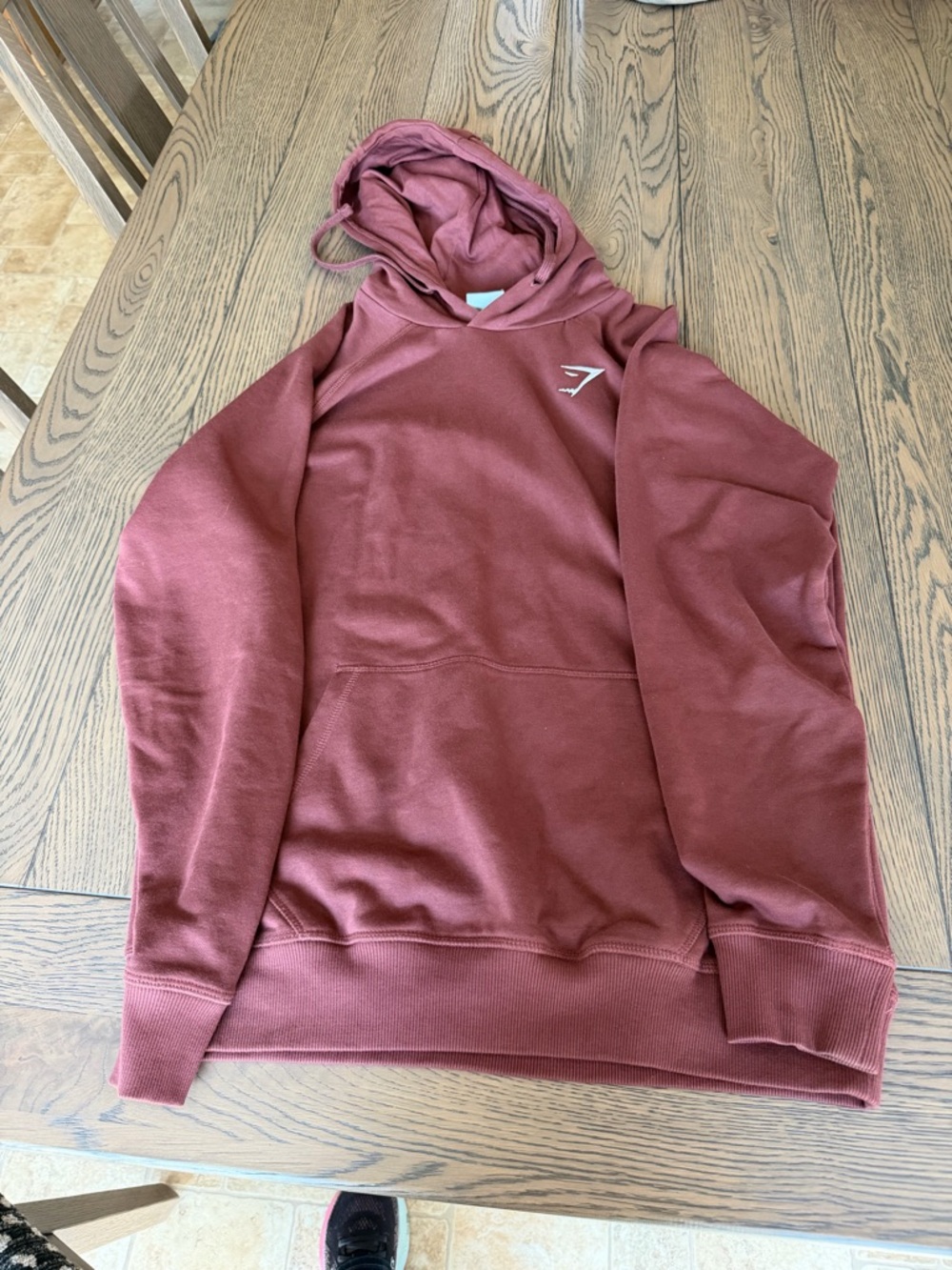 Gymshark Men’s Maroon Hoodie - Comfortable Pullover Sweatshirt